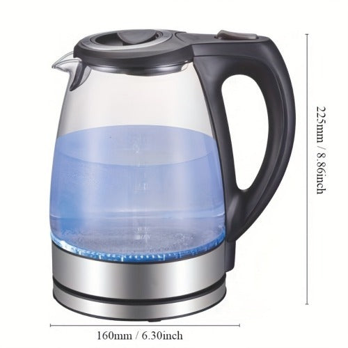 Electric Kettle 1.7L Glass Tea & Hot Water Boiler 1200W with Stainless Steel Filter