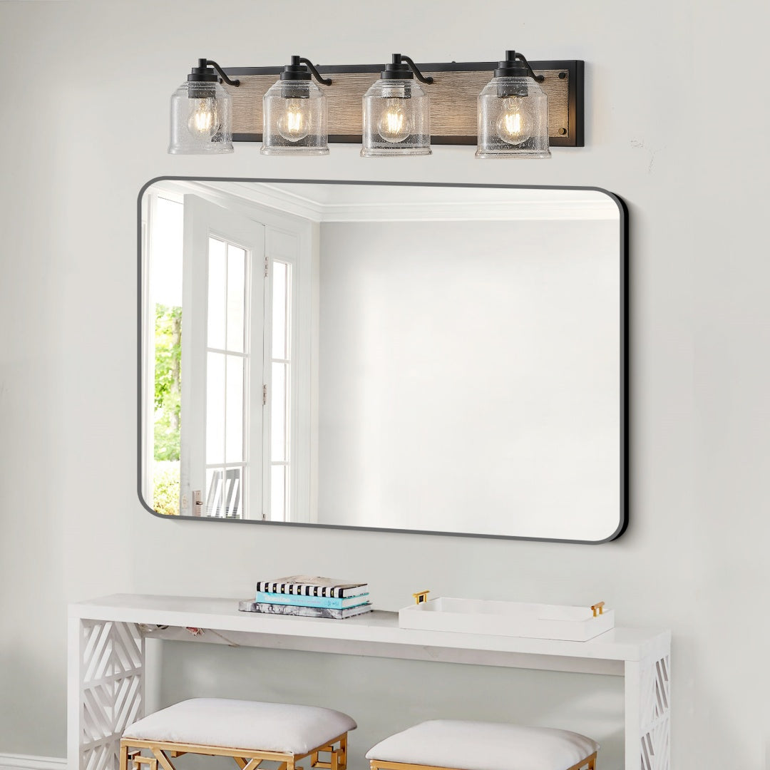 32-Inch Farmhouse Vanity Light Fixture - 4-Light Wall Sconce