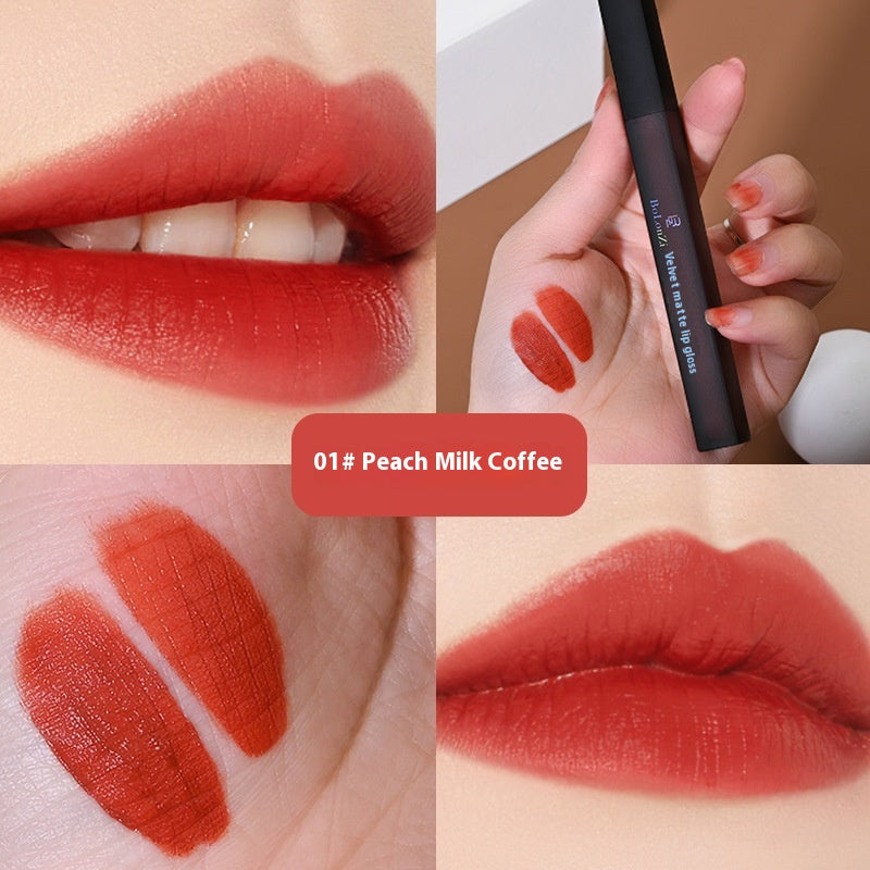 Long Lasting Matte Lip Lacquer - Velvet Finish, 2g, Multiple Colors