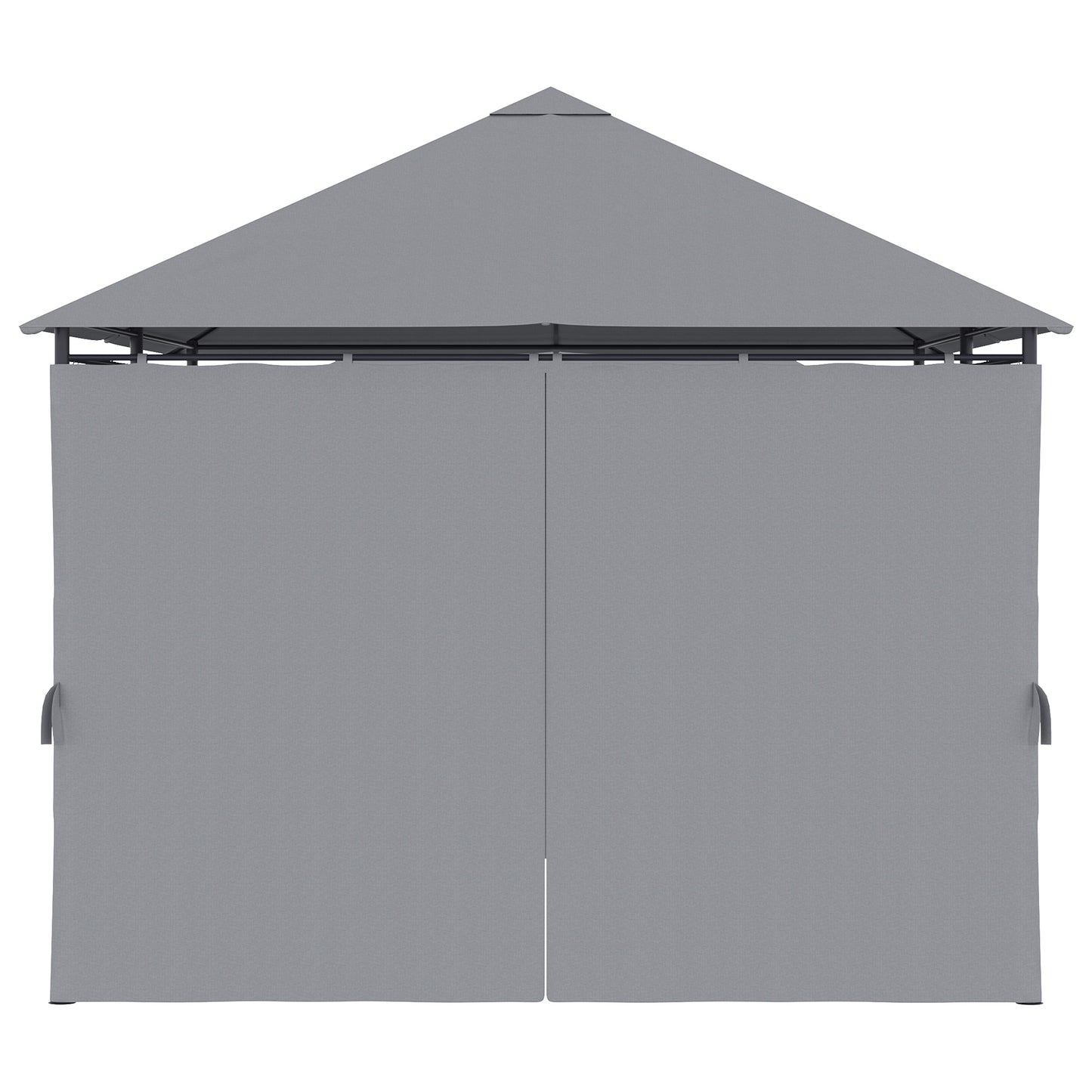 10x13 Outdoor Patio Gazebo Canopy with 6 Sidewalls - Gray