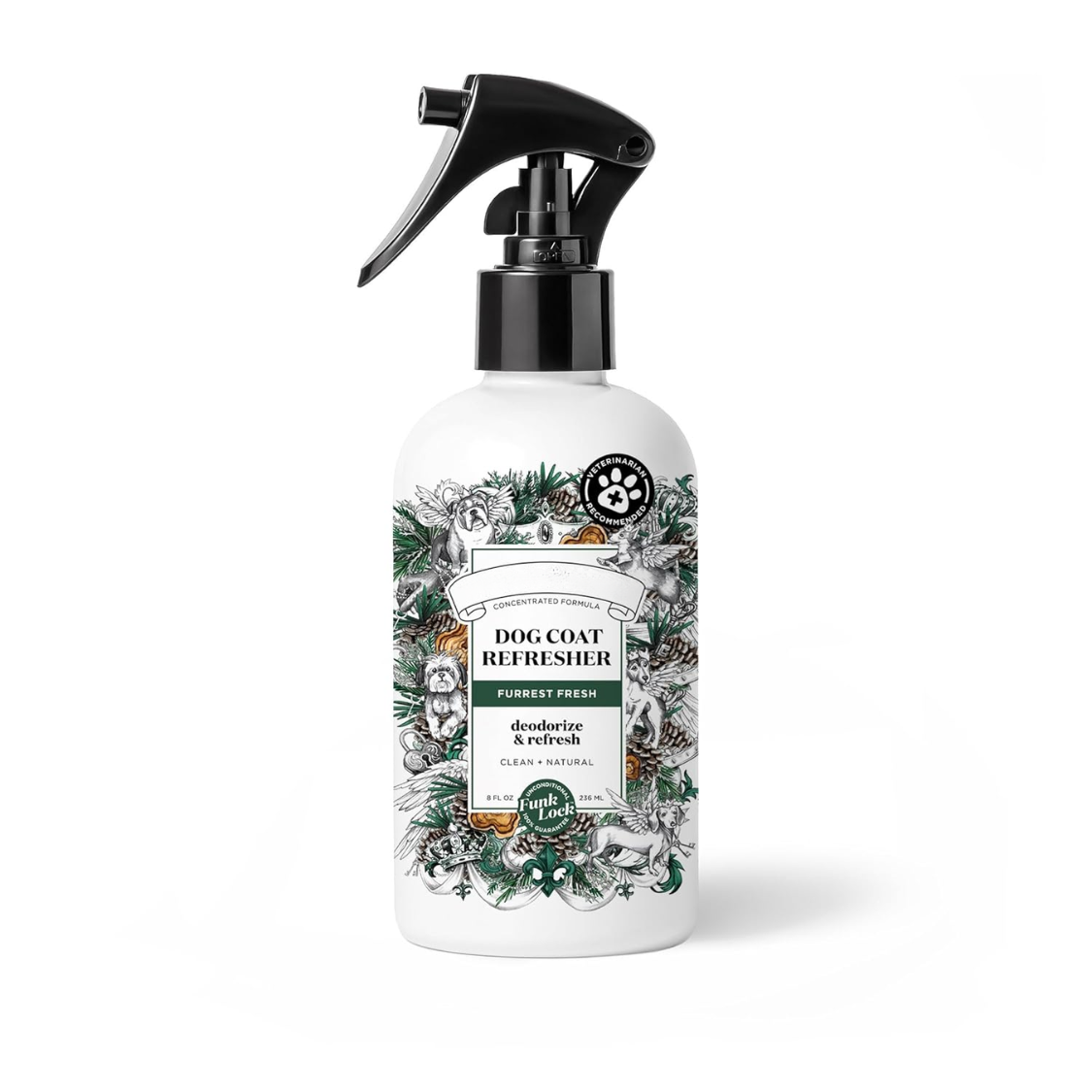 Dog Deodorizing Spray with Essential Oils - Forest Fresh Scent, 8 Fl Oz