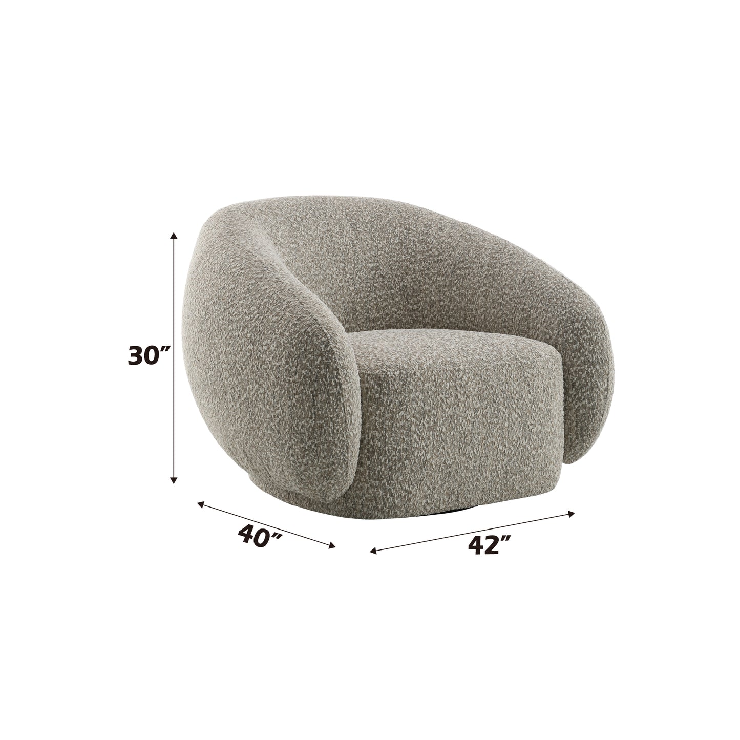 Brown Boucle Swivel Chair - Stylish Comfort for Living Rooms