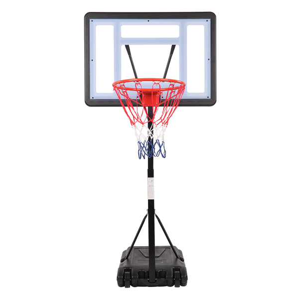 Portable Adjustable Basketball Stand with PVC Backboard - 1.15m to 1.35m