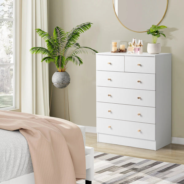 Modern 6-Drawer Dresser - White Storage Solution for Home