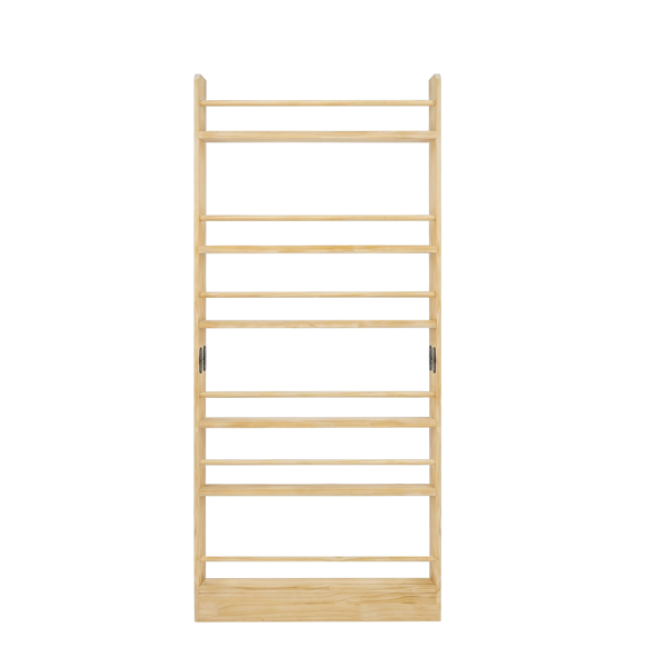 6-Tier Wooden Bookshelf - Slim Behind Door Storage for Kids