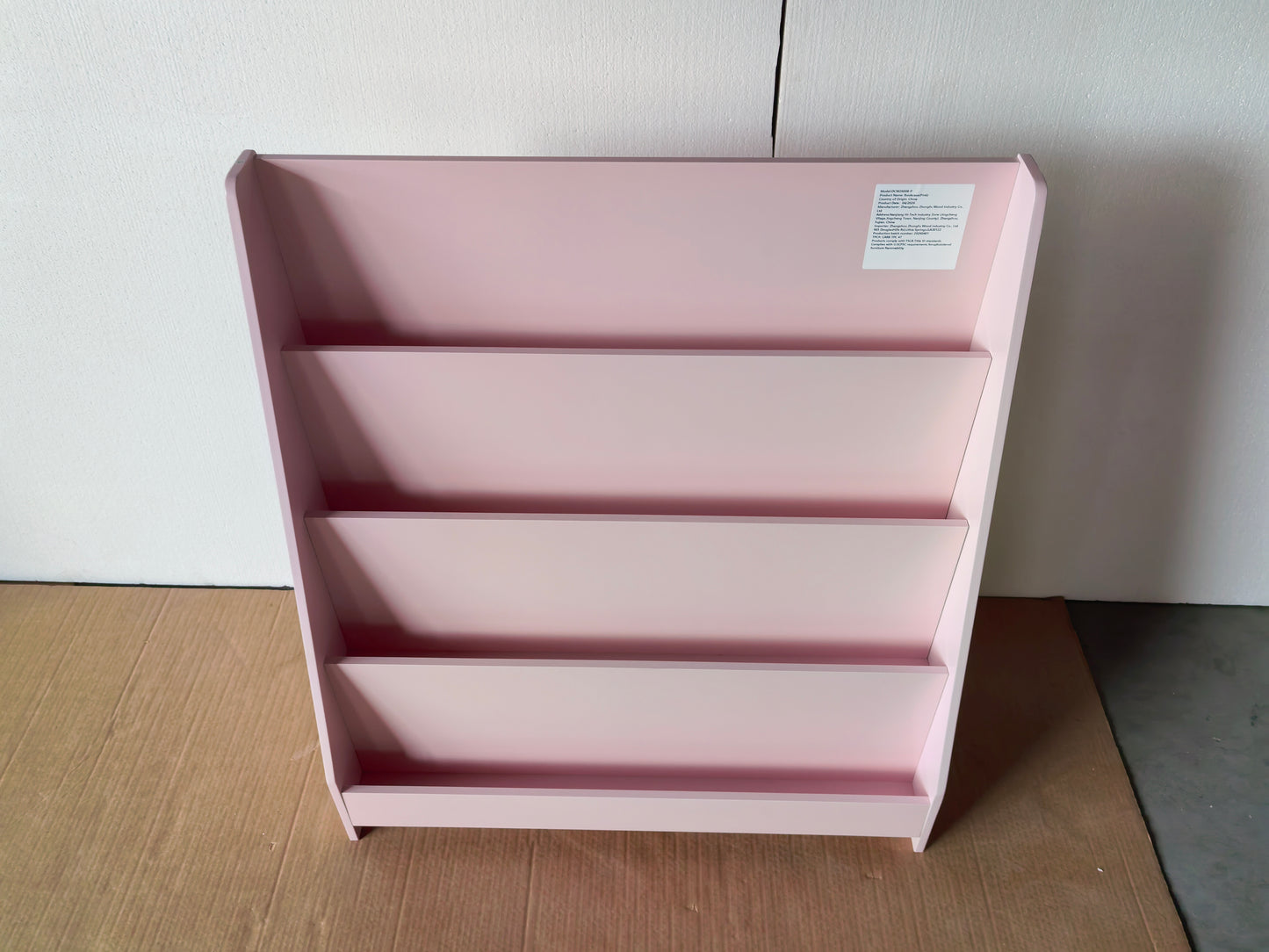 4-Tier Kids Bookshelf - Pink MDF Book Display Shelf