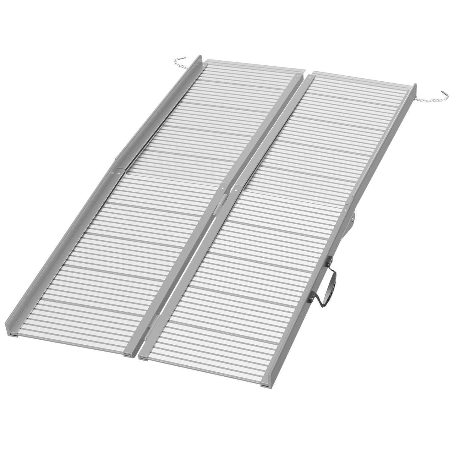 5-Foot Portable Aluminum Wheelchair Ramp - Silver