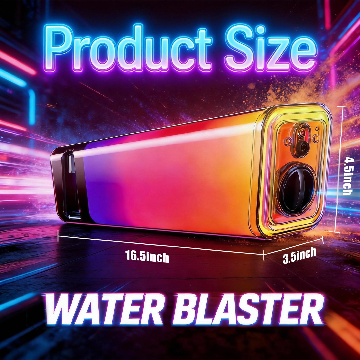 Gradient Color Electric Water Gun - Rechargeable Blaster for Pool & Beach Fun