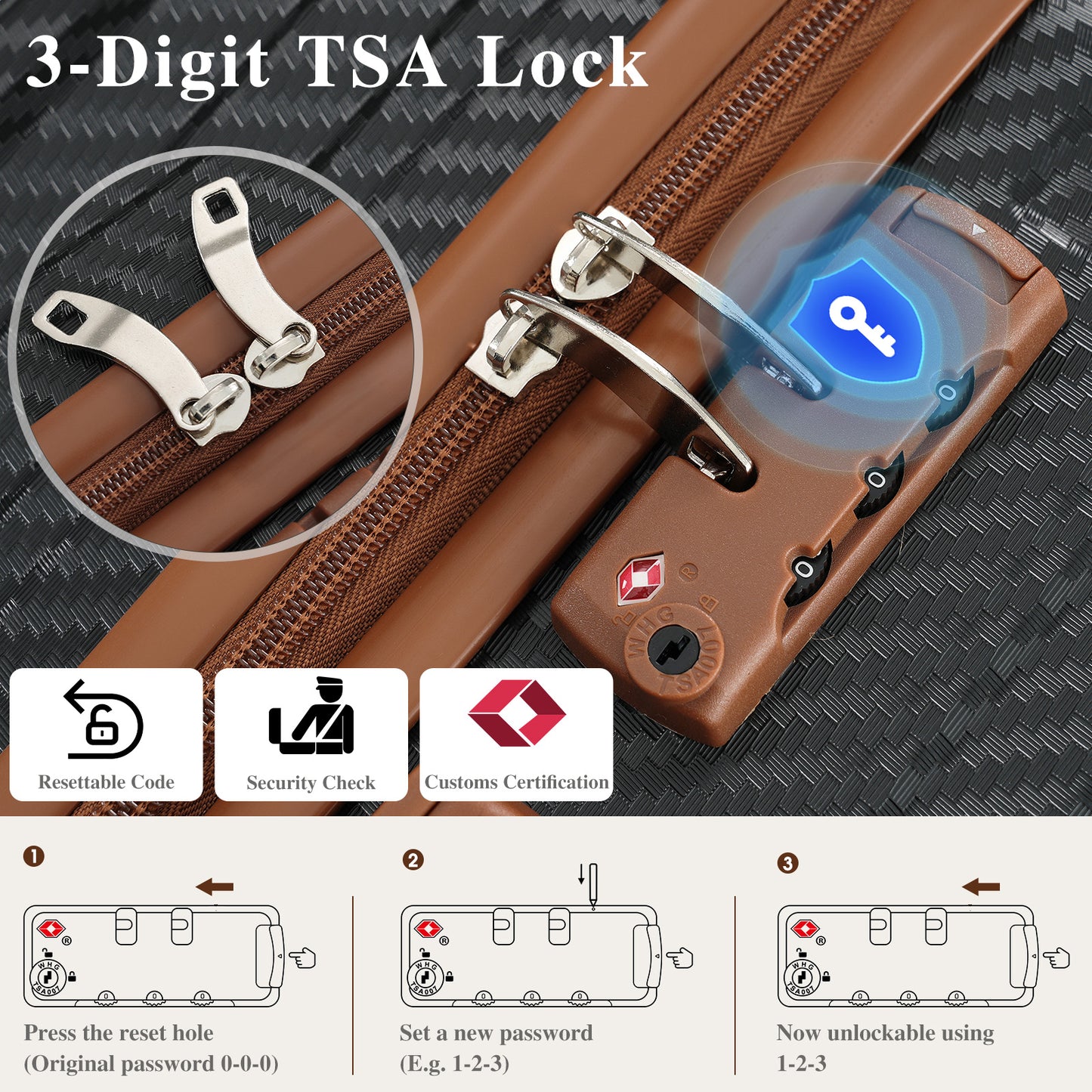 6-Piece Hardshell Luggage Set with Spinner Wheels & TSA Lock