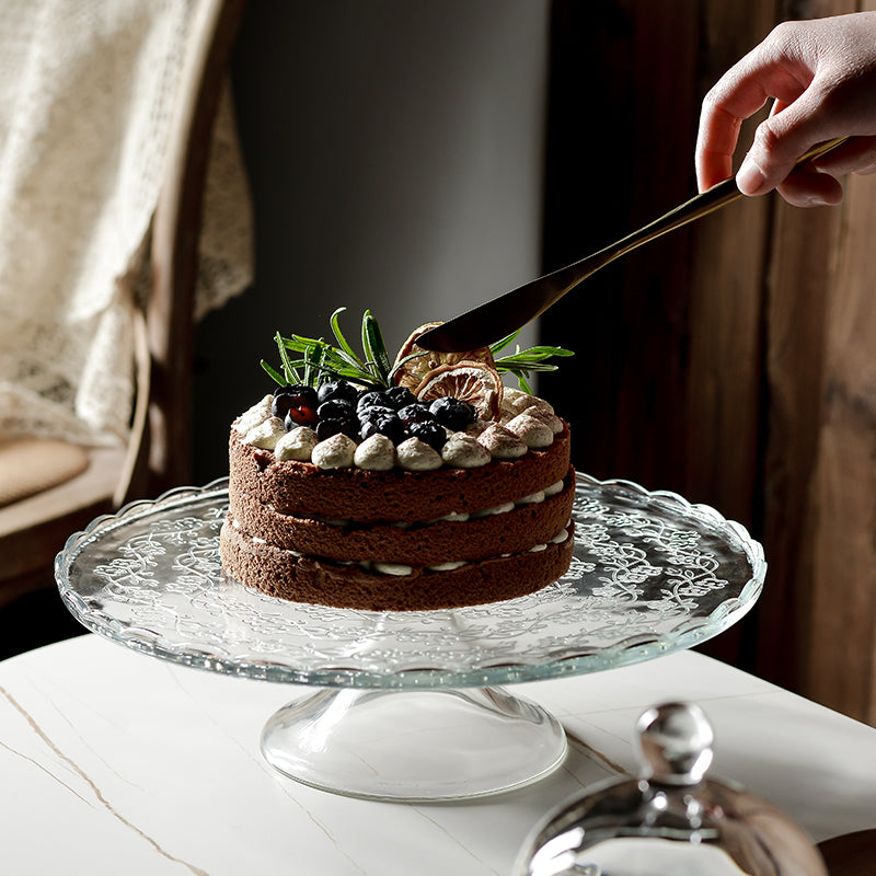 Dust-Proof Glass Cover for Pastry and Dim Sum Trays - Home Kitchen