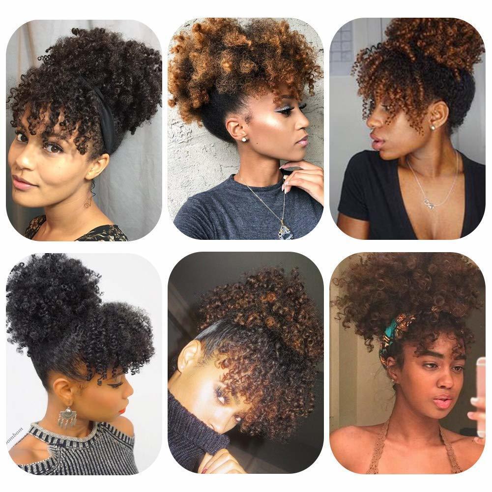 Curly Puff Ponytail Bangs Hair Piece Bun Clip for Stylish Hair Styling