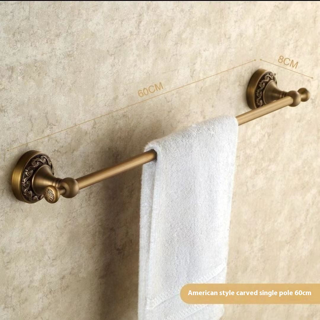 Copper Wall-Mounted Bathroom Shelves with Carved Design - Multiple Sizes
