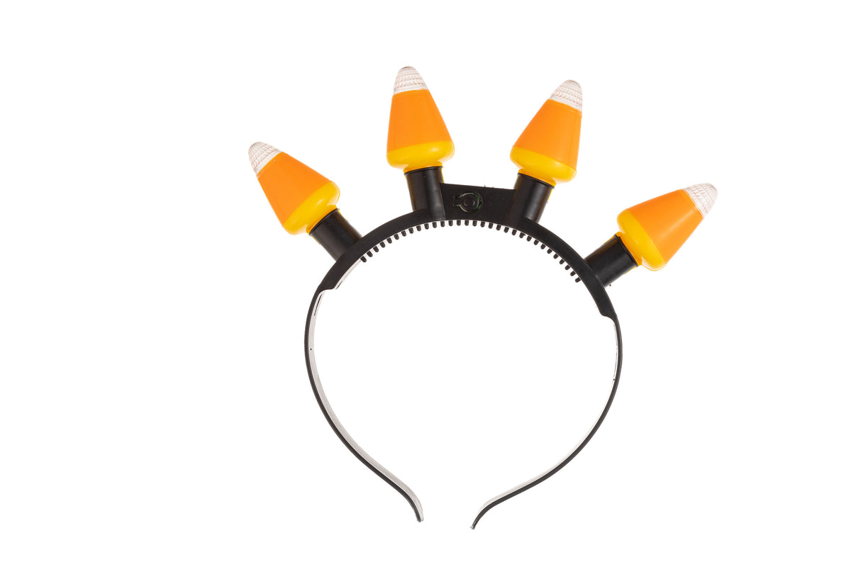 Halloween Ghost Luminescent Headband with Candy Corn and Pumpkin Designs