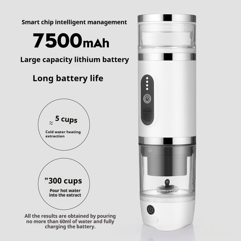 Portable Wireless Coffee Machine with Milk Frother - Heating & Easy Clean
