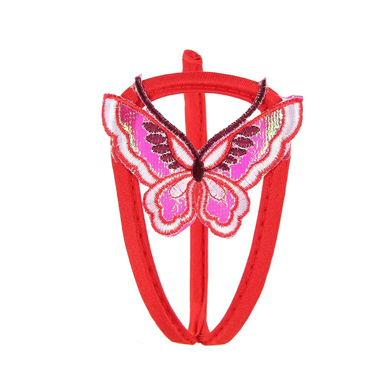 Red Lace C-Shaped Panties - One Size Women's Underwear