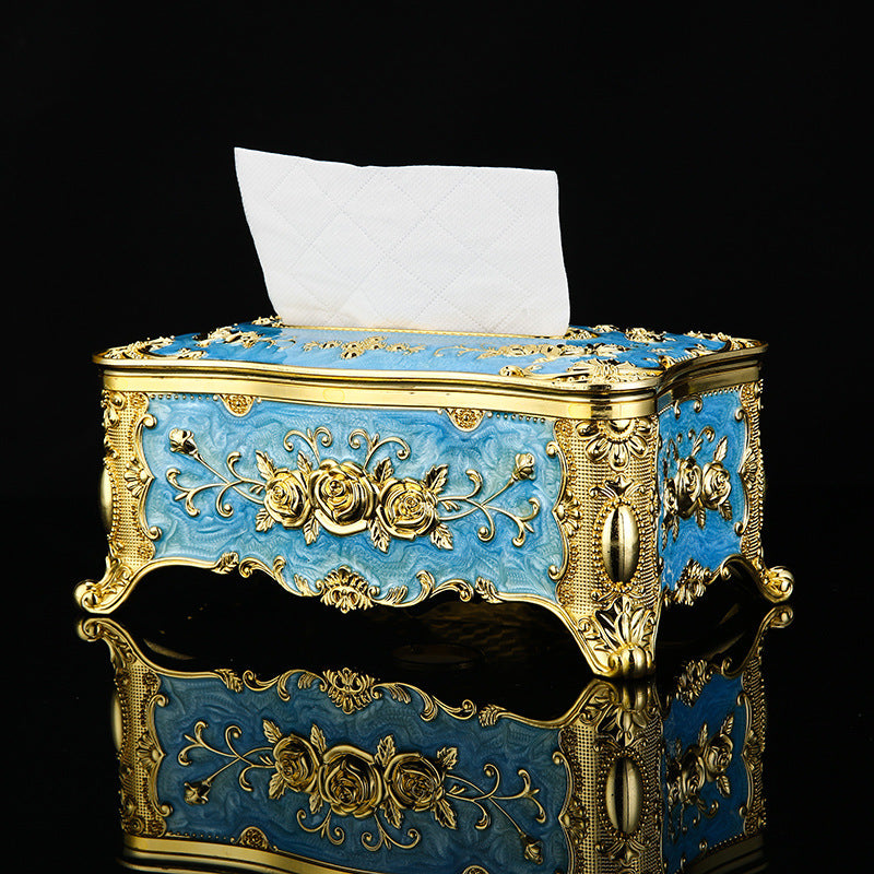 Luxury Retro Paper Extraction Box with Waterproof Acrylic Finish - Multiple Colors