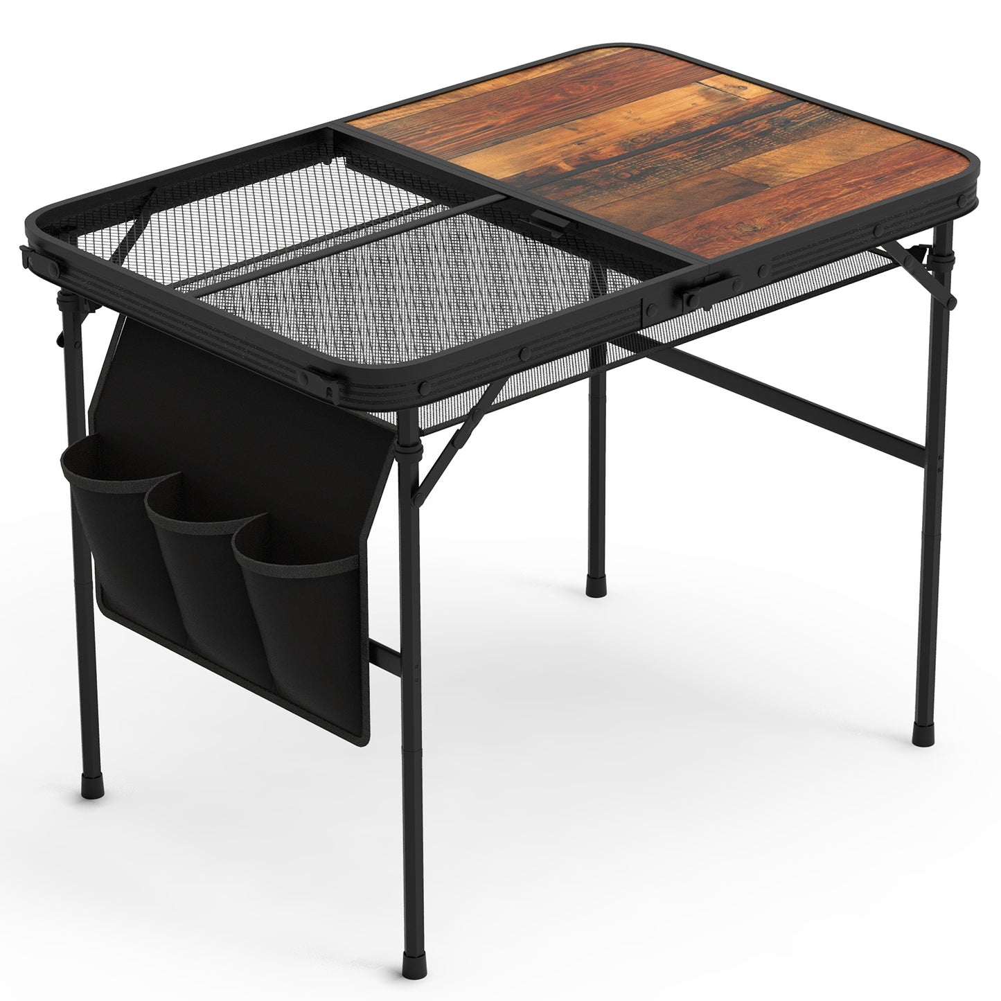 Foldable Camping Table - Adjustable Height, 66LBS Load Capacity