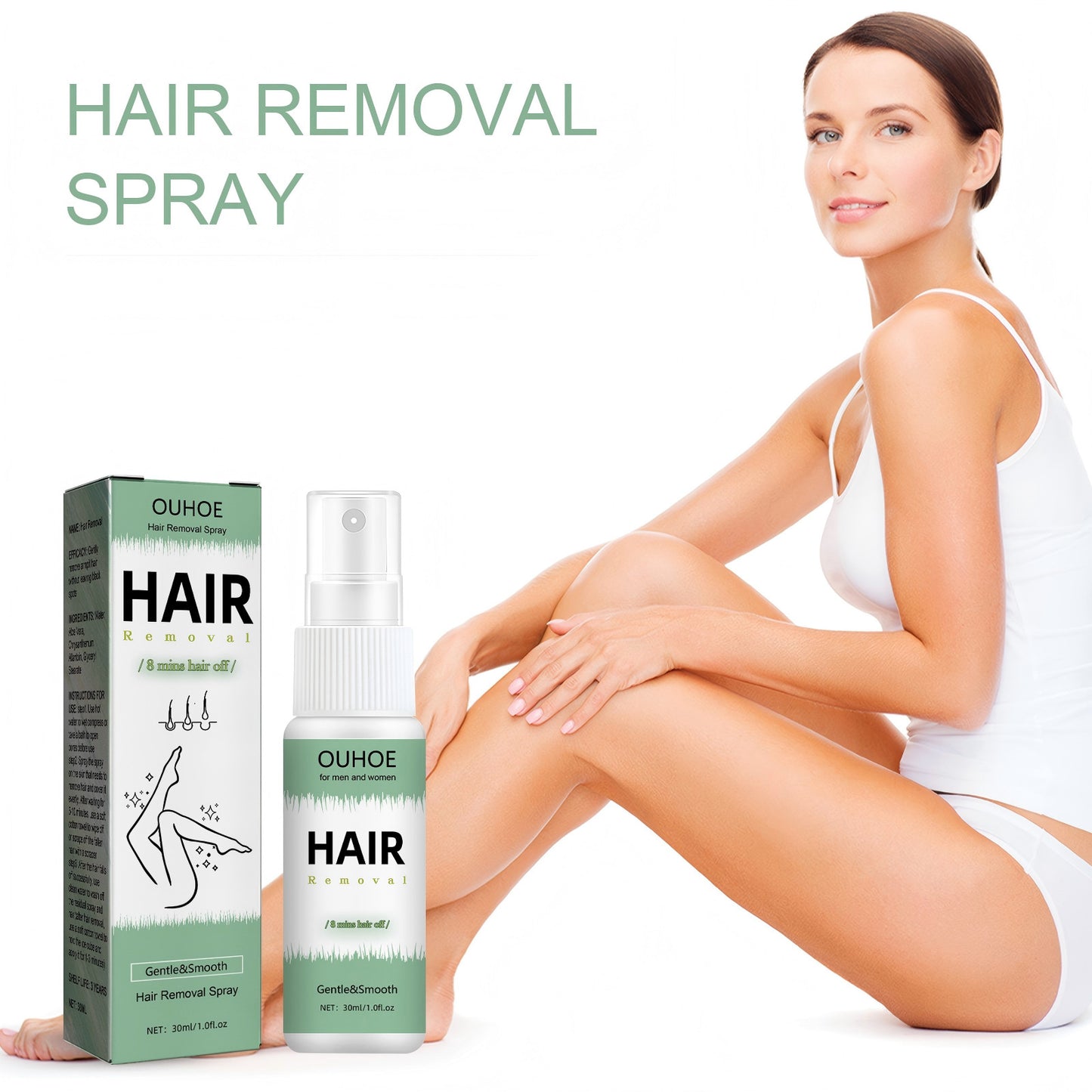 Hair Removal Spray 30ml - Gentle, Refreshing Full-Body Use & Body Cleansing