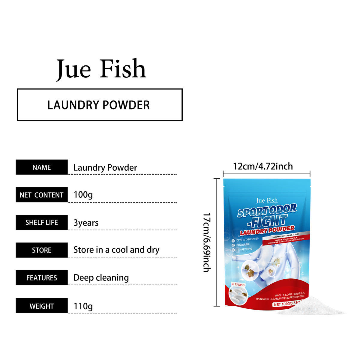 Clothing Stain Remover Powder 100g - Fabric & Garment Cleaner
