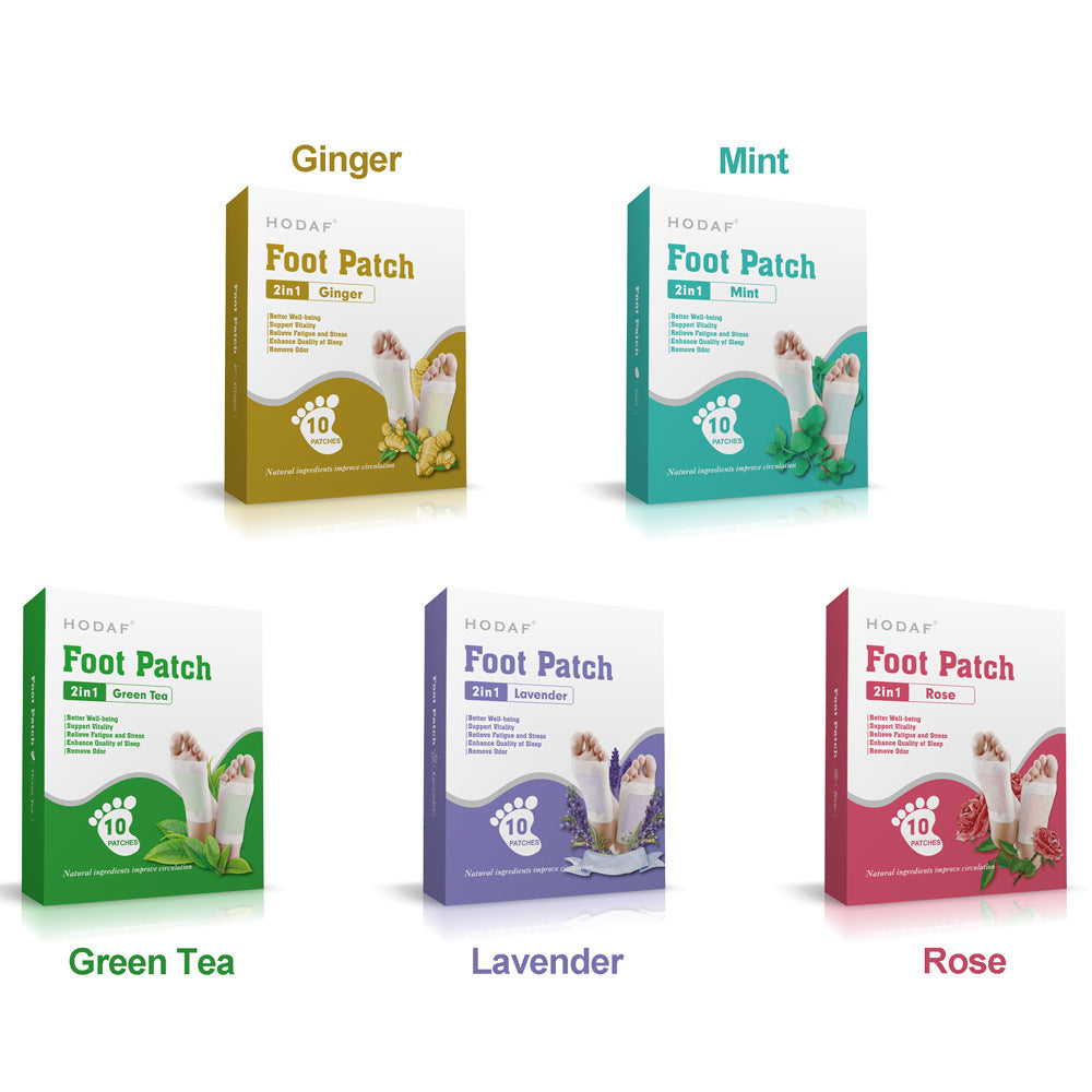 Foot Mask Pack - Rose, Mint, Green Tea & Lavender Foot Patches, 5-Pack Box