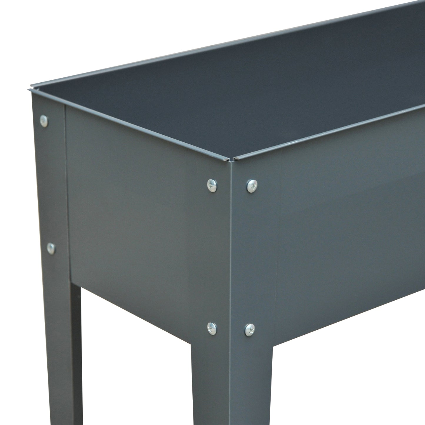 Metal Raised Garden Bed with Legs - 39" x 12" x 32" Elevated Planter Box, Dark Gray