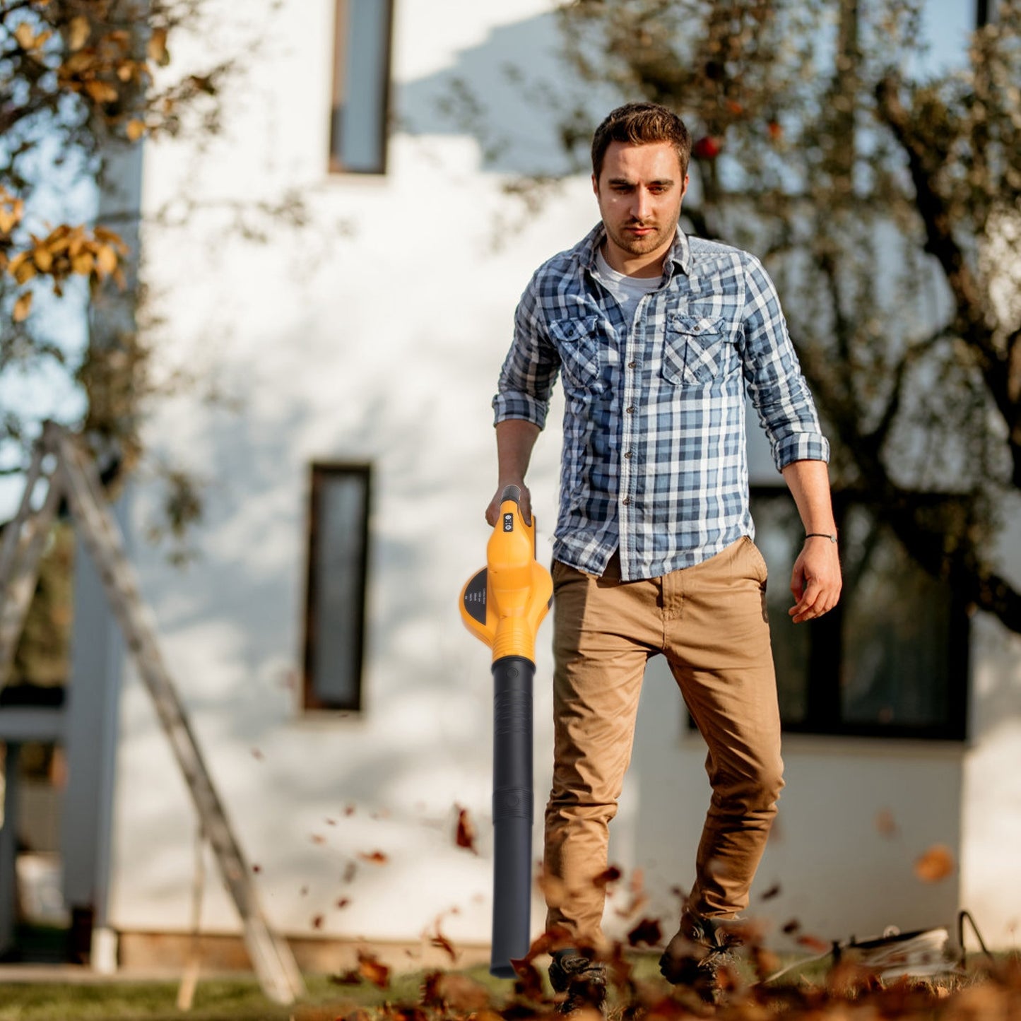Cordless Handheld Leaf Blower with 124MPH Air Speed and 300CFM, 2-Speed, Orange