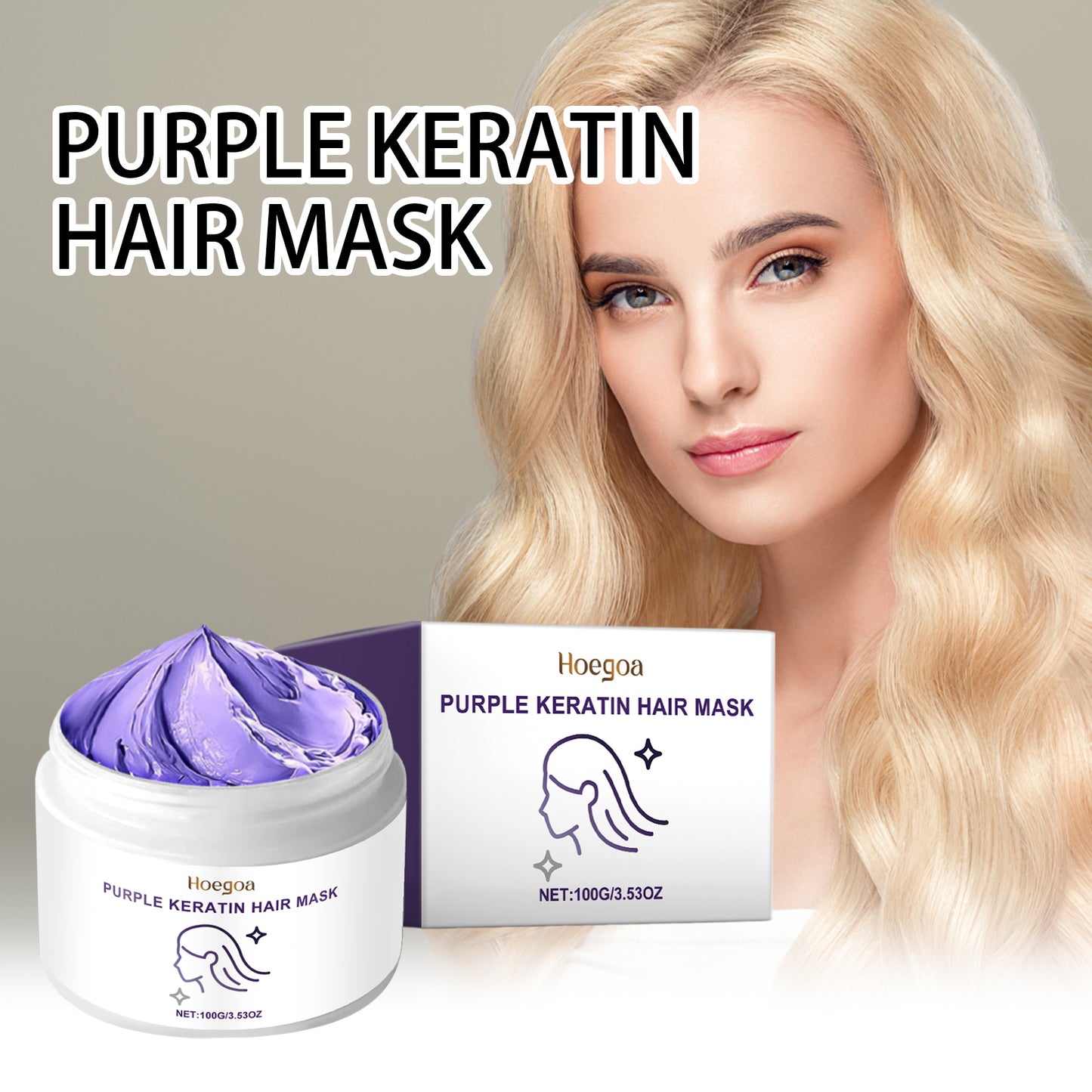 Keratin Purple Hair Mask for Color-Treated Dry and Frizzy Hair