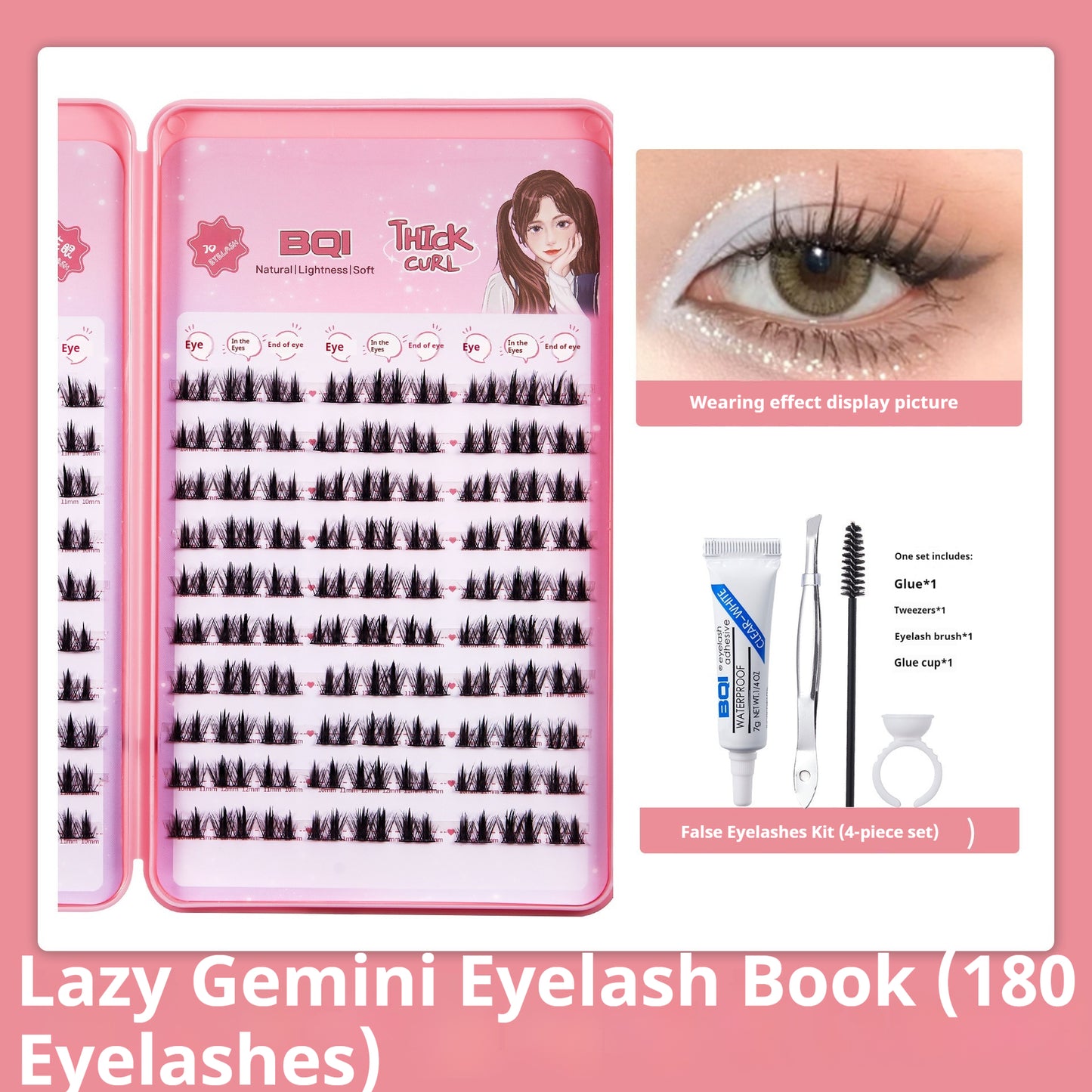 False Eyelash Book Set - Large Capacity Lazy Trilogy & Comic Style