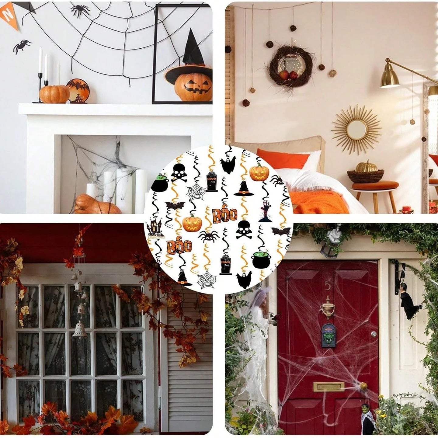 36 Pcs Halloween Hanging Swirl Decorations - Spooky Ceiling Decor
