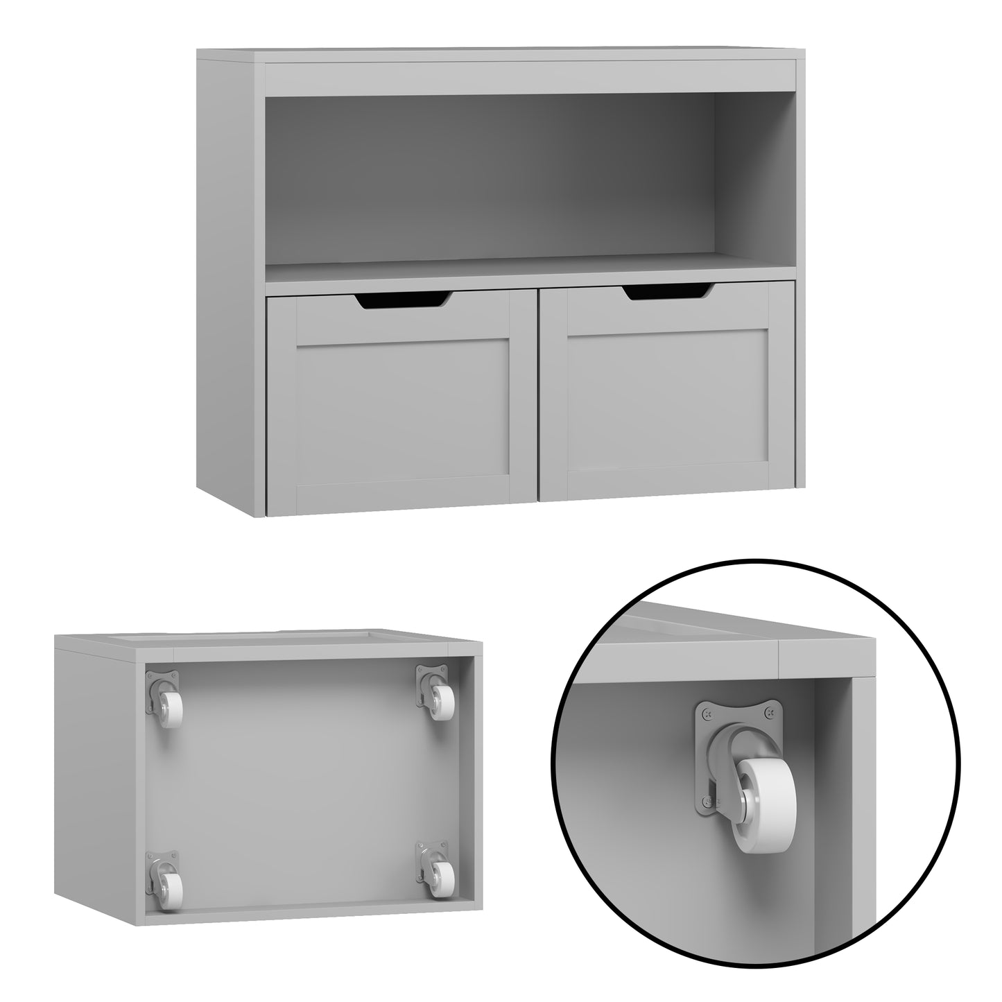 Gray Book Organizer & Toy Storage Cabinet - Large Capacity