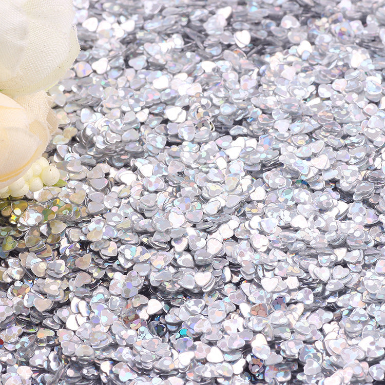 Iridescent Heart-Shaped Sequin Garment Accessories 500g Bulk Pack