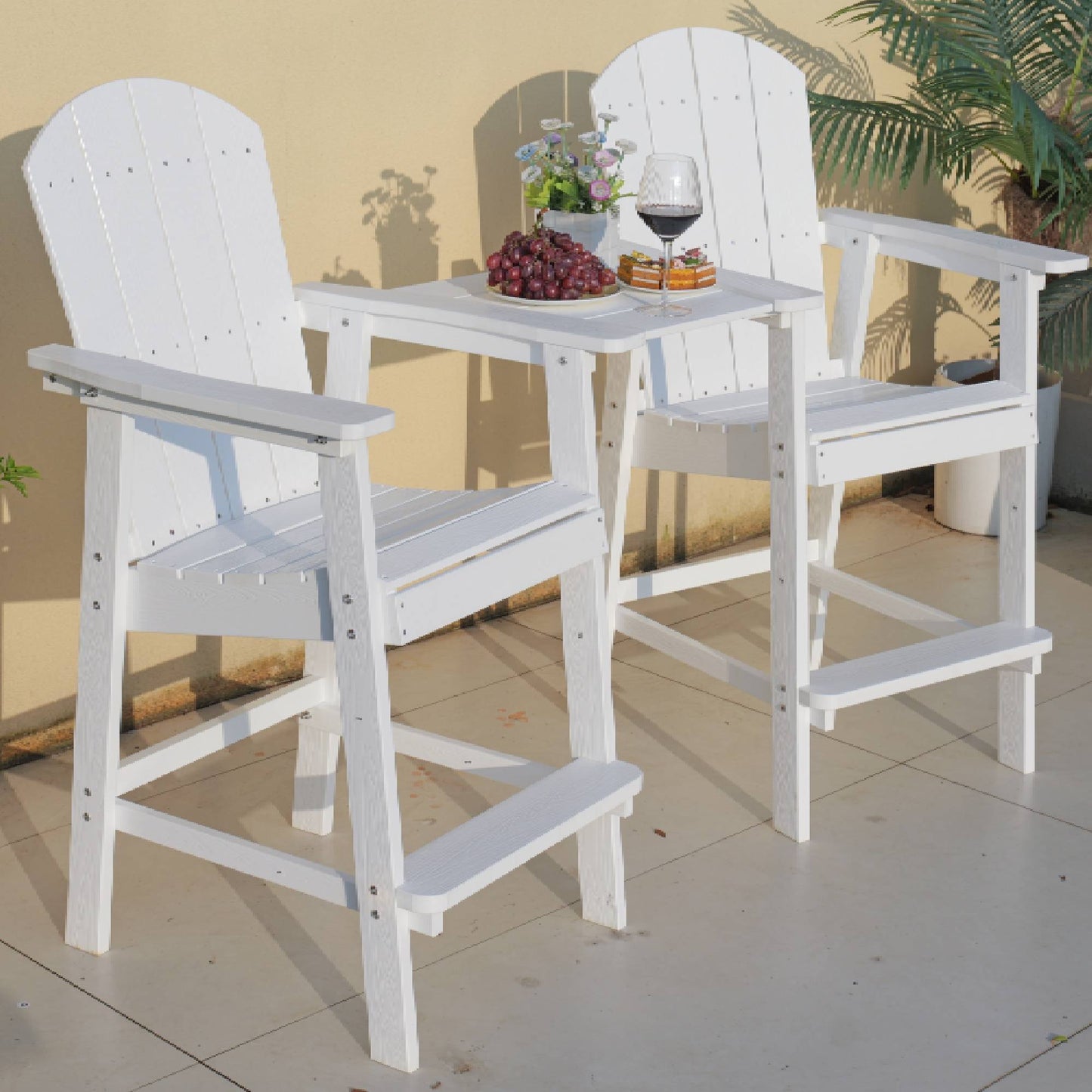 Outdoor Bar Chair Set Perfect For Patio Happy Hour Togethers & Casual