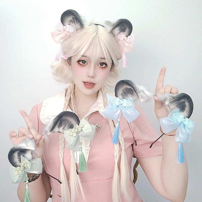Cute Panda Headband - Handmade Plush Unisex Hair Accessory in Multiple Colors