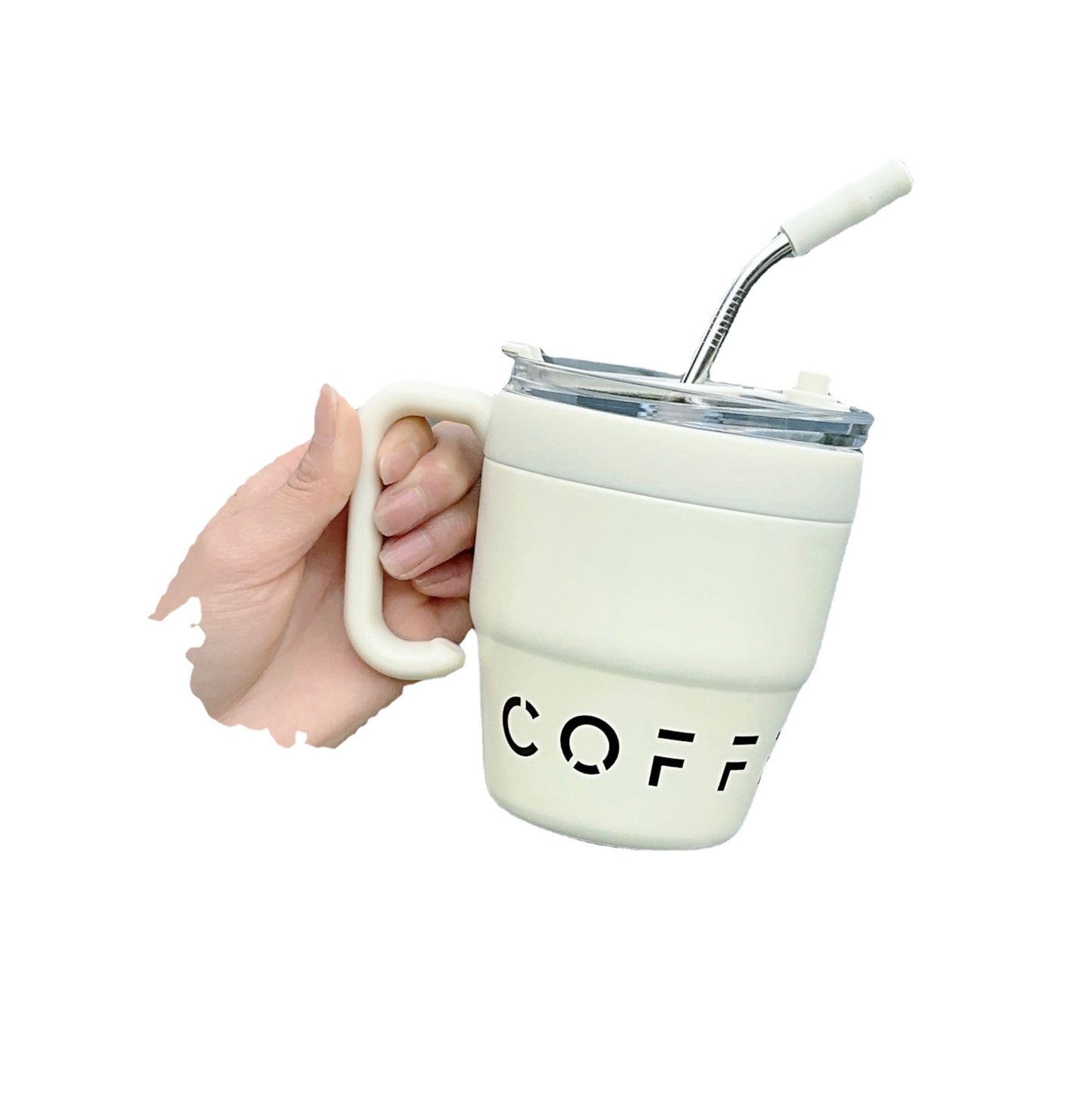 Stainless Steel Mug Cup with Suction Tube for Home & Kitchen 480ml