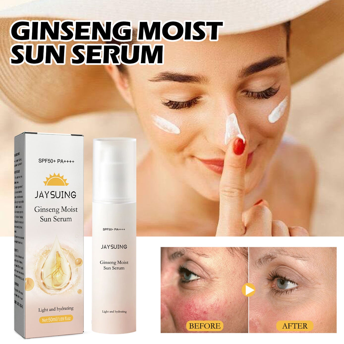 Ginseng Moisturizing Essence - Brightening & UV Protective Face Serum
