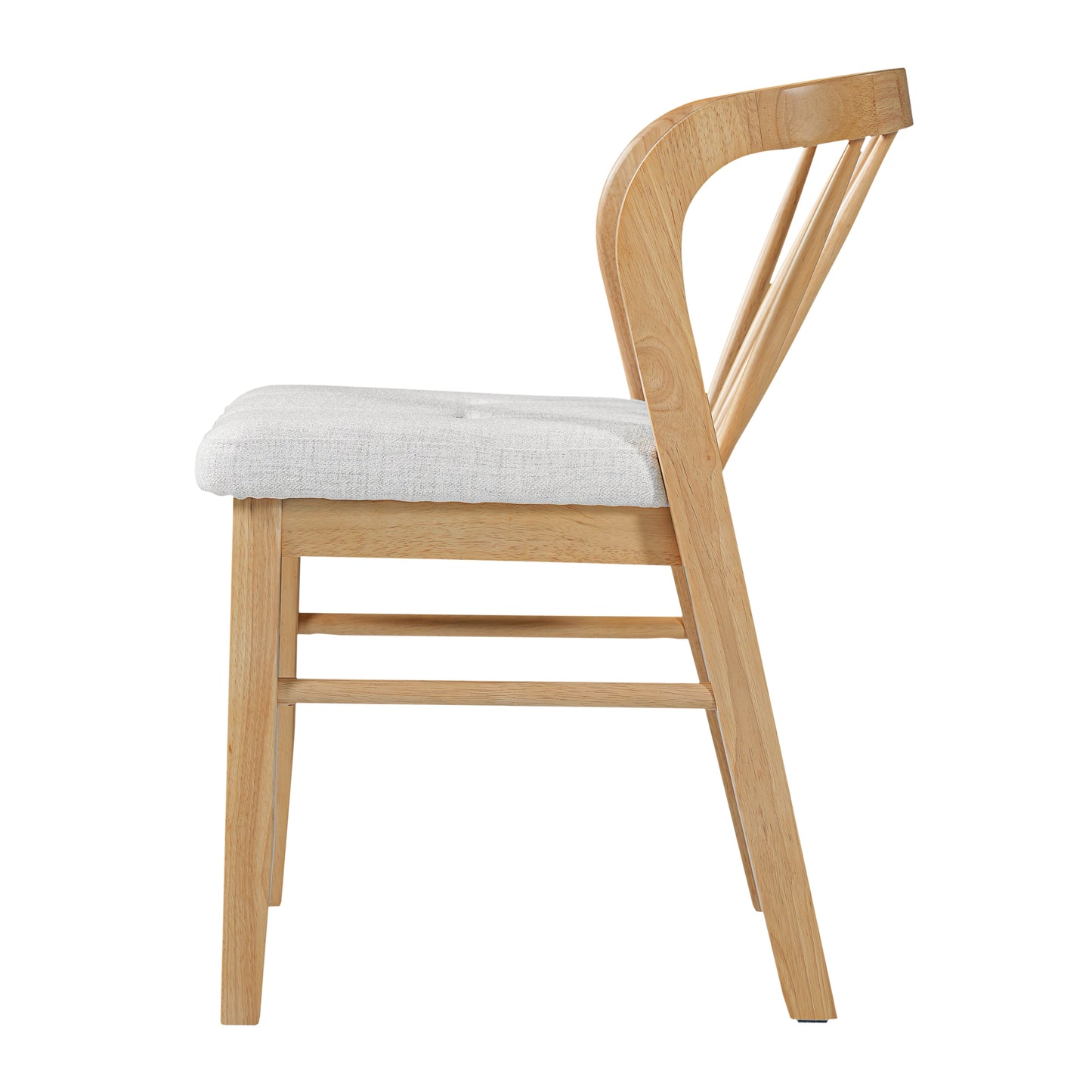 Mid-Century Modern Dining Chairs Set of 2 - Natural Beige
