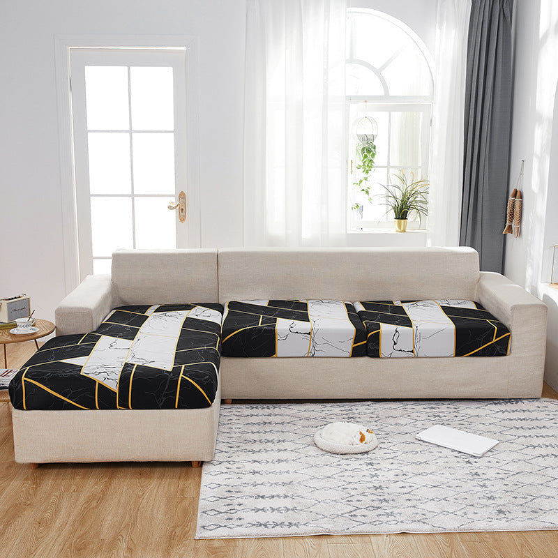 Stretch Sofa Seat Cover - Printed Milk Silk Cushion Protector for Home