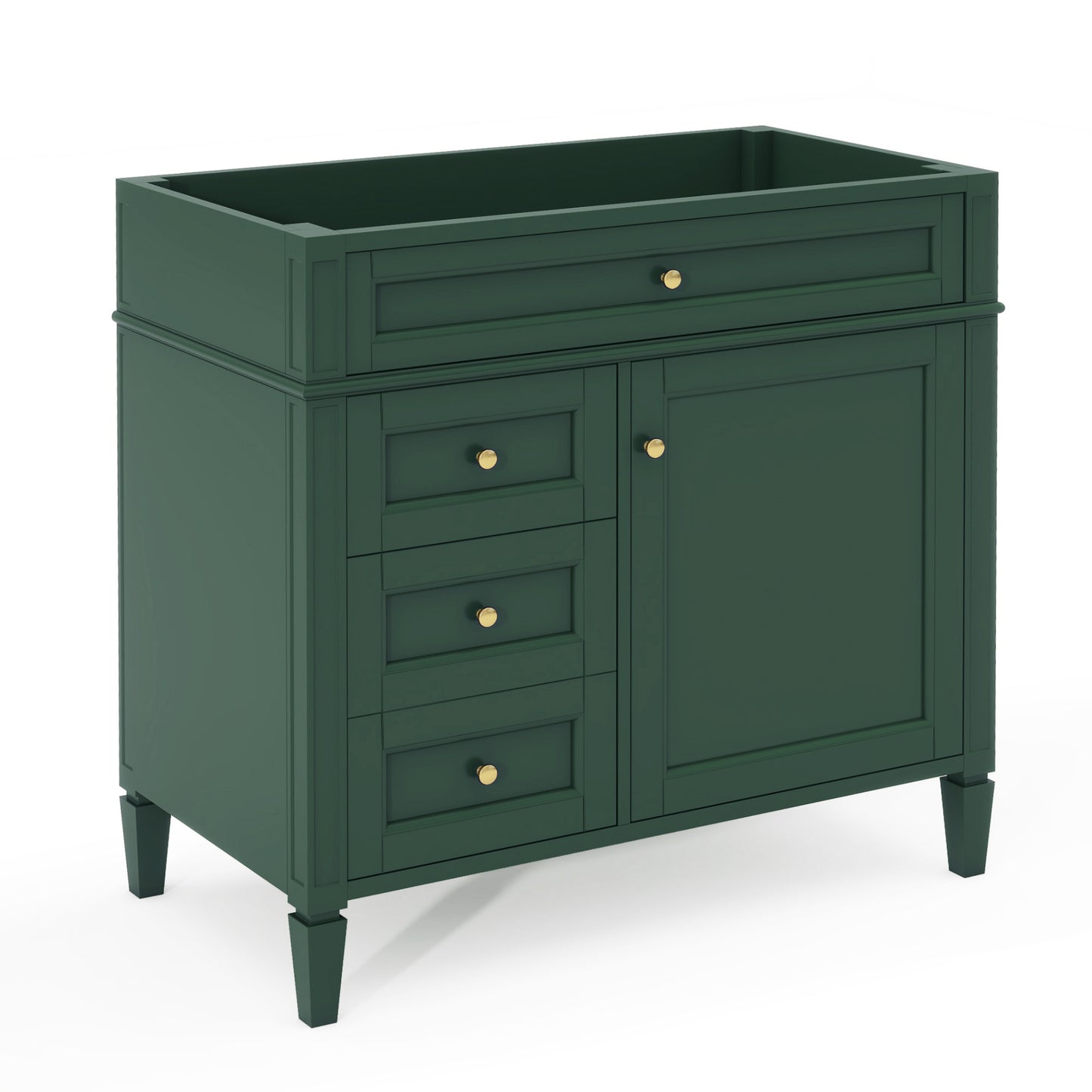 36'' Modern Bathroom Vanity Cabinet - Green, 3 Drawers