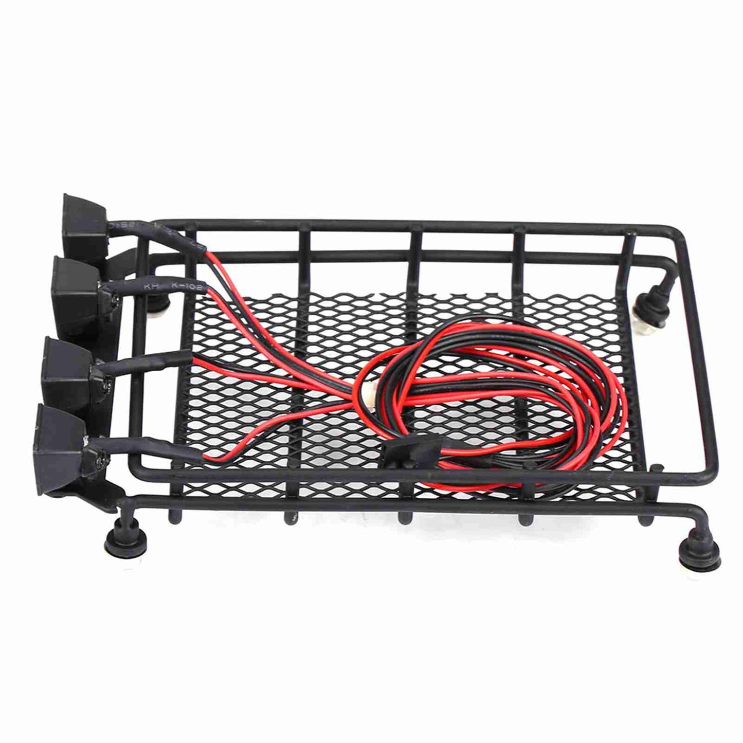 Middle Size Roof Rack Luggage With LED Lights Quadrate For SCX10 1/10