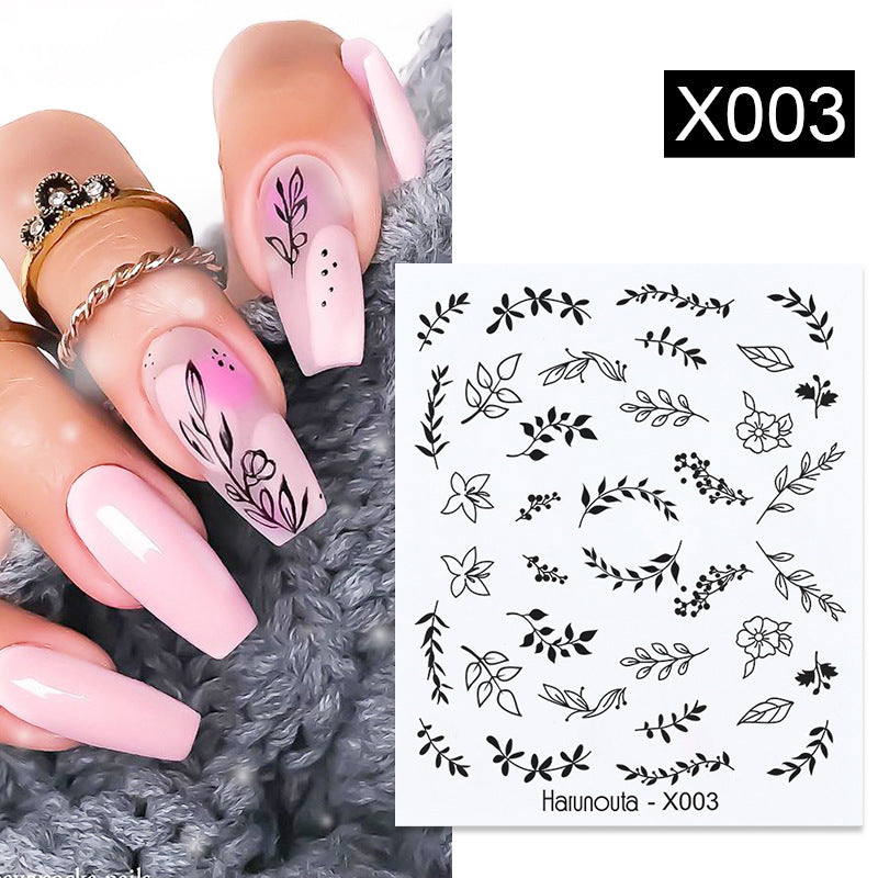 Nail Art Butterfly Sticker Flower Leaf Decal Kit - Assorted Formats
