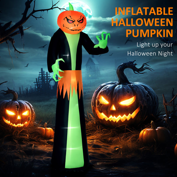 9-Foot Inflatable Pumpkin Ghost Halloween Decoration