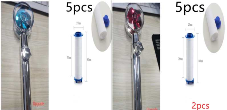 High Pressure Turbo Shower Head with Water Saving Feature & 360° Fan Extension