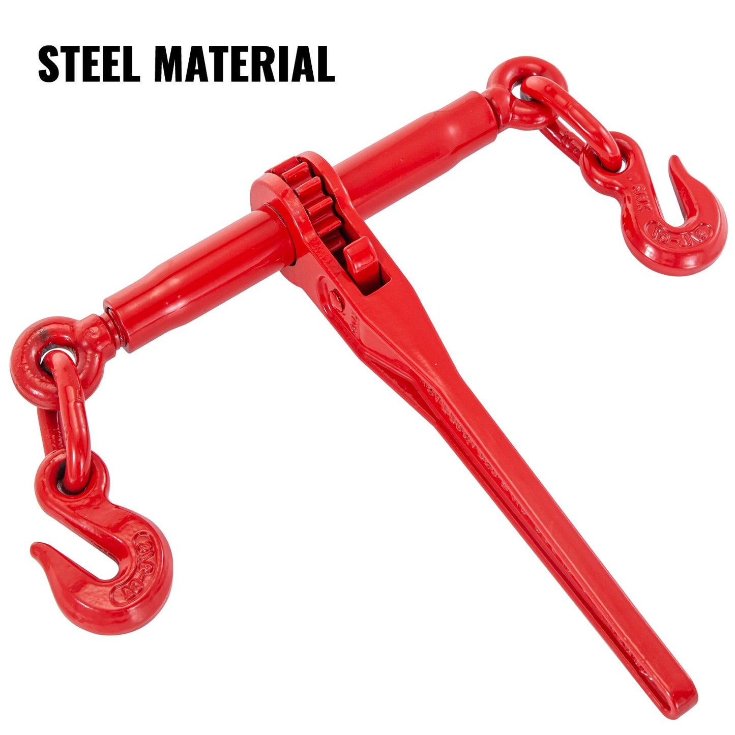 Heavy Duty Chain Binder 6600lbs Load Capacity Ratchet Tie Down Adjustable Red