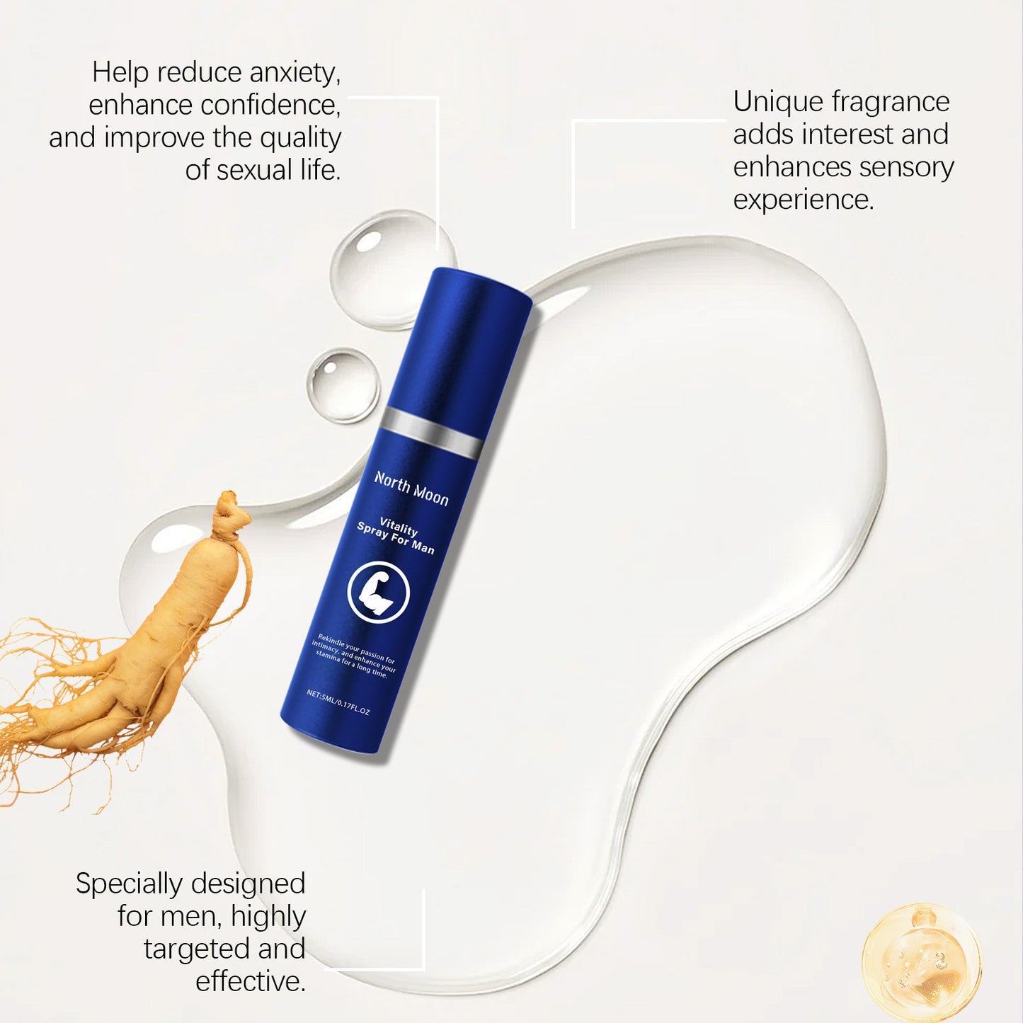 Men Vitality Intimate Spray - Herbal Formula with Ginseng & Maca Root