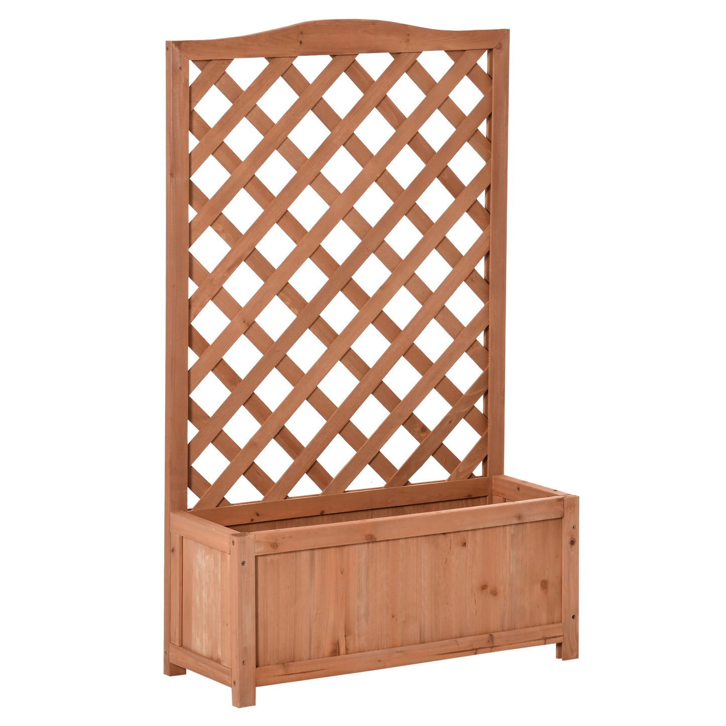 Raised Garden Bed with Trellis 28x11x46 Inches Wooden Planter Box for Outdoors