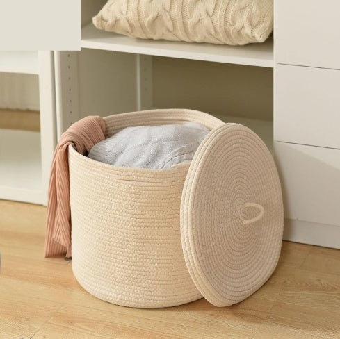 Foldable Weaved Laundry Basket with Handles - Multiple Styles & Sizes