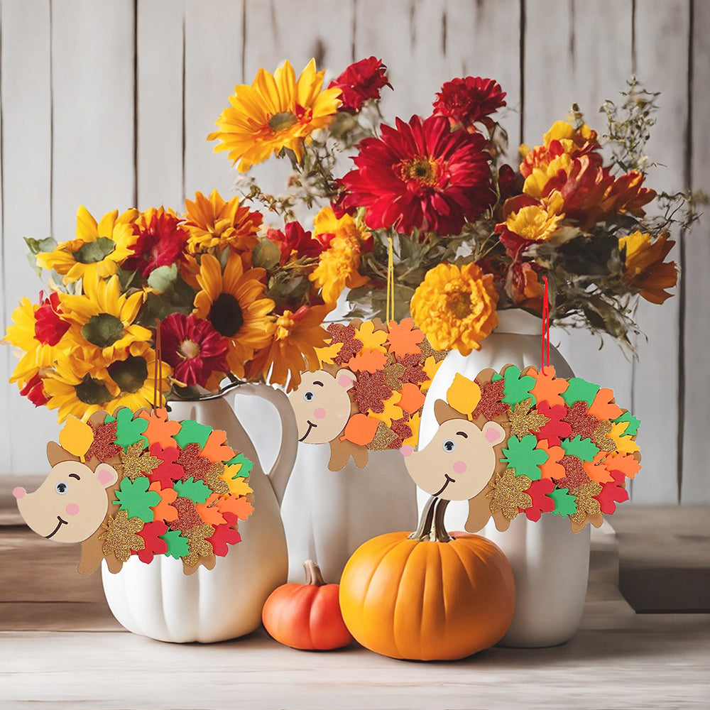 Fall Hedgehog Craft Kits - 8 Pcs Felt Art Set