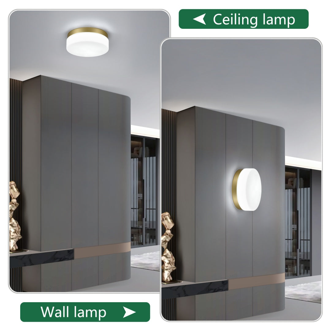 24W LED Flush Mount Ceiling Light Fixture - 12 Inch Round Gold