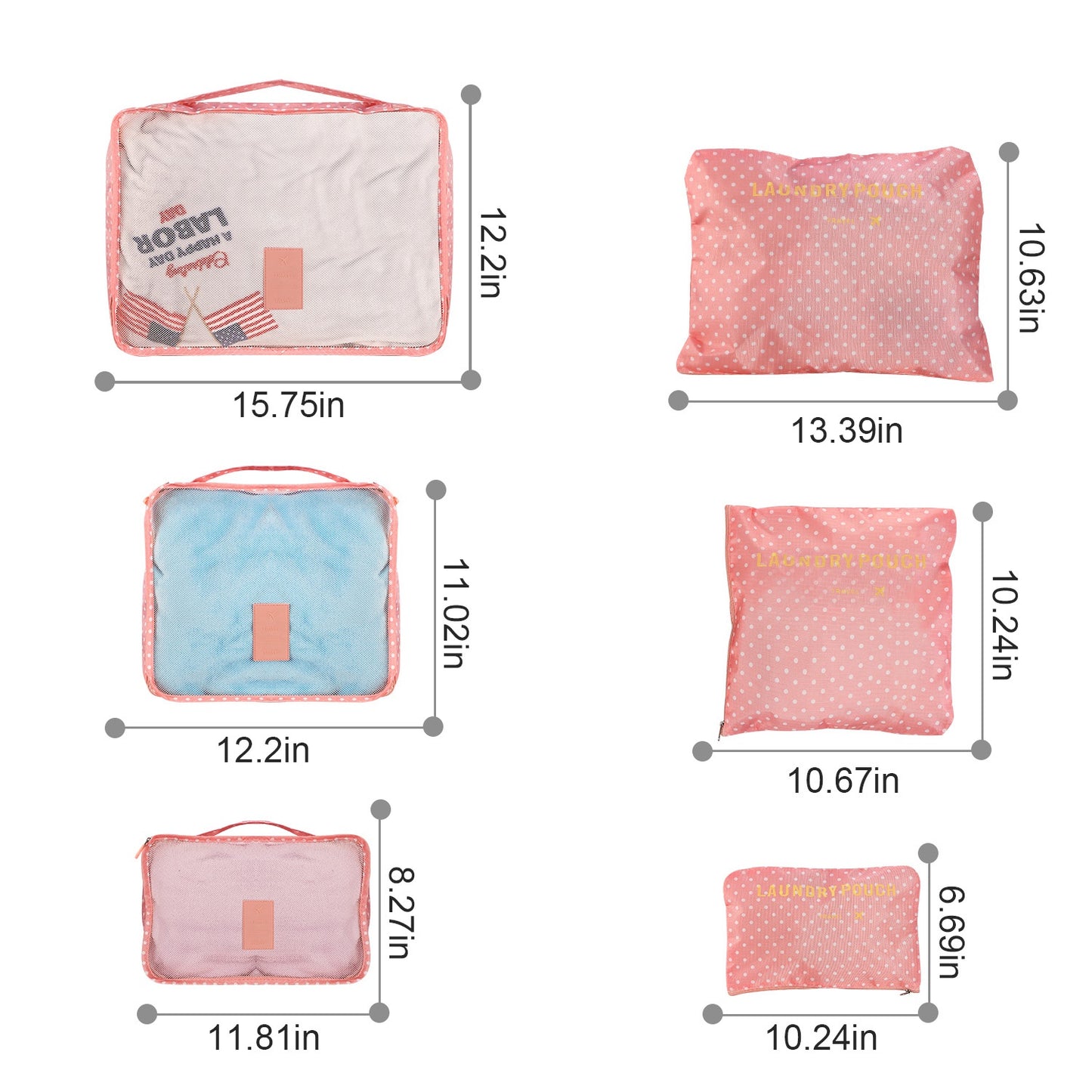 9Pcs Per Set Clothes Storage Bags Water-Resistant Travel Luggage