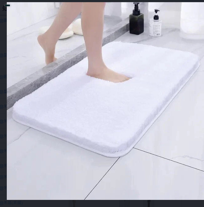Long Wool Chenille Floor Mat Absorbent Non-Slip Bathroom and Bedroom Carpet